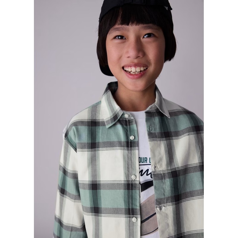 Mayoral Ekose Desenli Erkek Çocuk Gömlek 7107 (25K7107) Yeşil