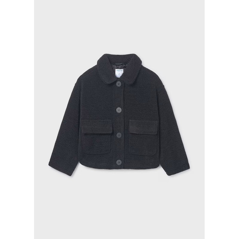 Mayoral Kız Çocuk Örme Kürk Kaban 7430 (25K7430) Siyah