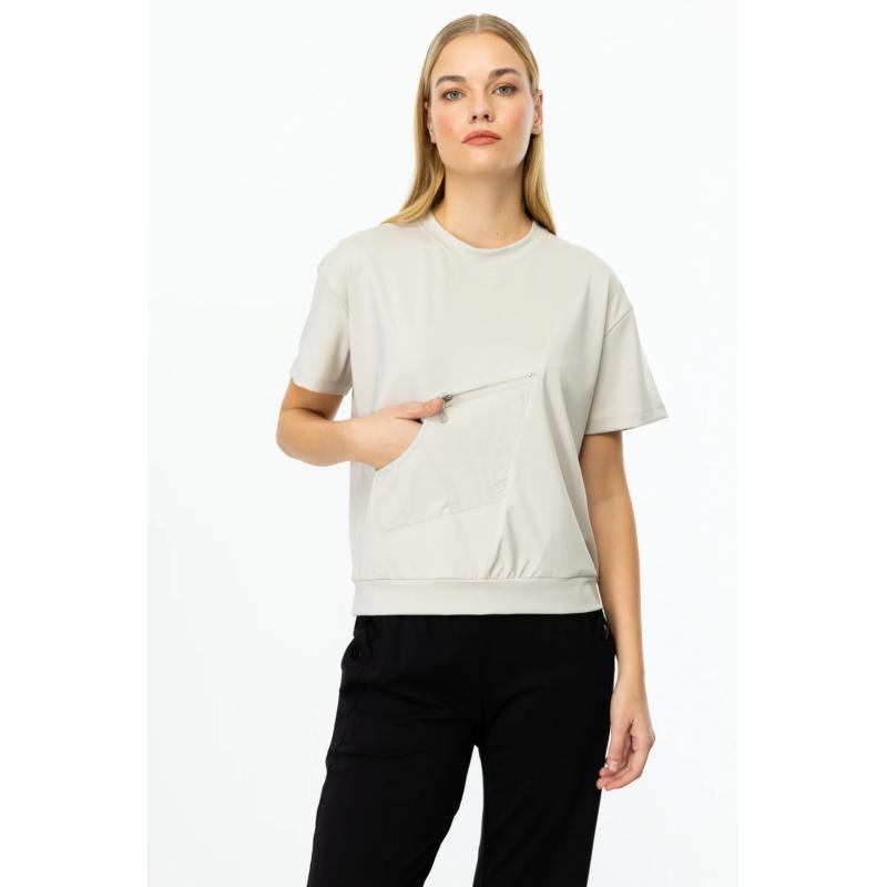 On Fashion Önü Fermuarlı Cep Detaylı Kadın Kısa Kol Bluz 25Y.ON.BLZ.51338.01 (25Y.ON.BLZ.51338.01) On Fashion Önü Fermuarlı Cep Detaylı Kadın Kısa Kol Bluz 25Y.ON.BLZ.51338.01 (25Y.ON.BLZ.51338.01)