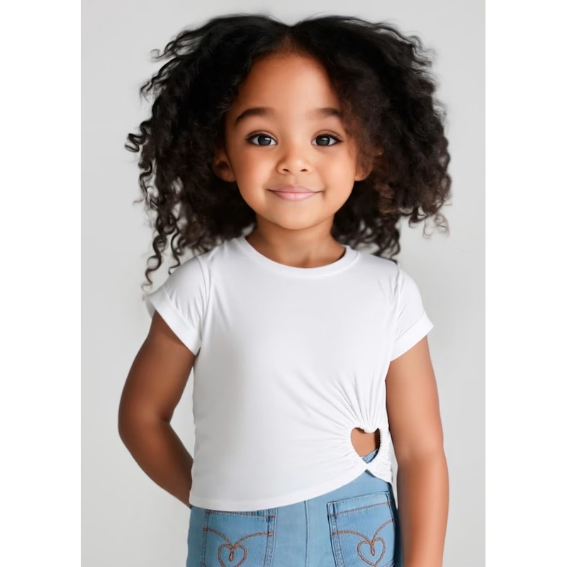 Mayoral Kız Çocuk Crop T-shirt 3006M (3006M) Beyaz
