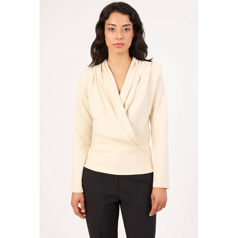 Fever Drapeli Kadın Bluz 352114053 (352114053) Krem