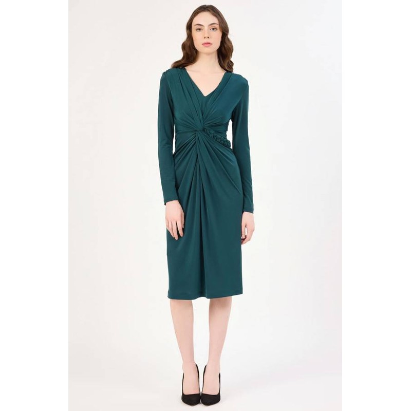 Fever Örgü Bant Detaylı Likralı Kadın Elbise 352116007 (352116007) Yeşil