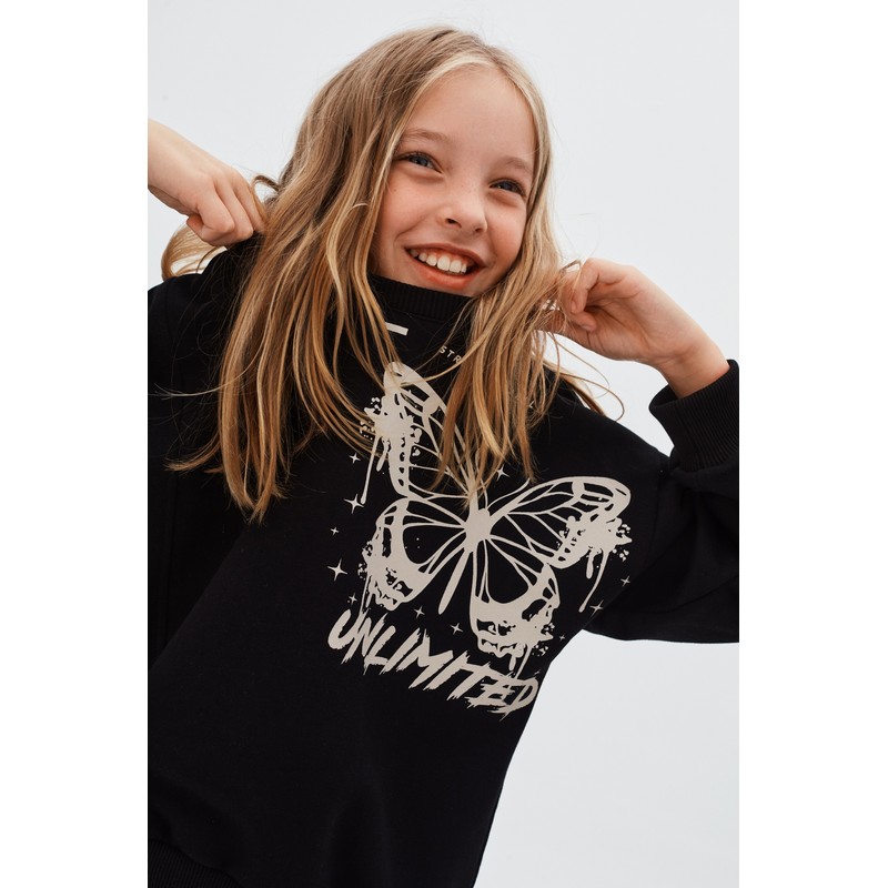 Nk Kids Kız Çocuk Sweatshirt 39324 (39324) Siyah