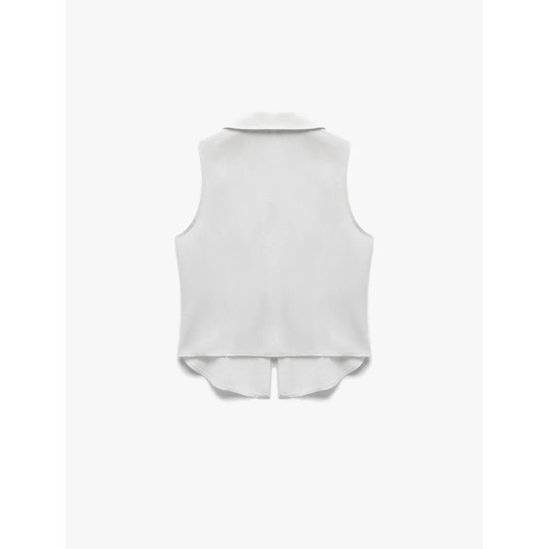 Koton Dar Kesim Keten Karışımlı Düğmeli Kolsuz Kadın Crop Gömlek 5SAL60016IW (5SAL60016IW) Koton Dar Kesim Keten Karışımlı Düğmeli Kolsuz Kadın Crop Gömlek 5SAL60016IW (5SAL60016IW)