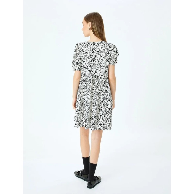 Koton Volanlı Balon Kollu Kadın Mini Elbise 5SAL80008IK (5SAL80008IK) Koton Volanlı Balon Kollu Kadın Mini Elbise 5SAL80008IK (5SAL80008IK)