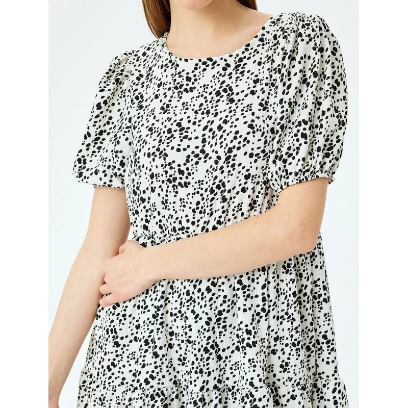 Koton Volanlı Balon Kollu Kadın Mini Elbise 5SAL80008IK (5SAL80008IK) Koton Volanlı Balon Kollu Kadın Mini Elbise 5SAL80008IK (5SAL80008IK)