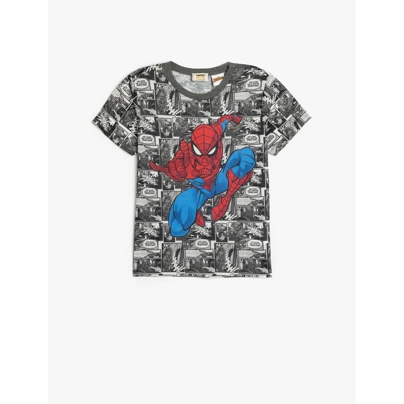 Koton Spiderman Baskılı Lisanslı Erkek Çocuk T-shirt 5SKB10197TK (5SKB10197TK) Siyah