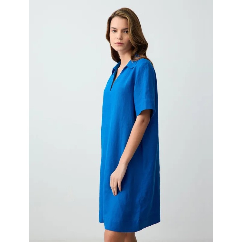 Jimmy Key %100 Keten Rahat Kesim V Yaka Kısa Kollu Kadın Mini Elbise 5SW062681 (5SW062681) Jimmy Key %100 Keten Rahat Kesim V Yaka Kısa Kollu Kadın Mini Elbise 5SW062681 (5SW062681)