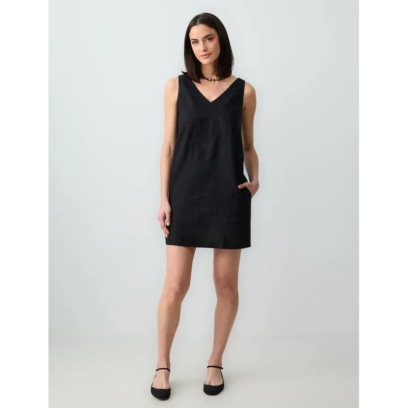 Jimmy Key %100 Keten V Yaka Kolsuz Kadın Mini Elbise 5SW062718 (5SW062718) Jimmy Key %100 Keten V Yaka Kolsuz Kadın Mini Elbise 5SW062718 (5SW062718)