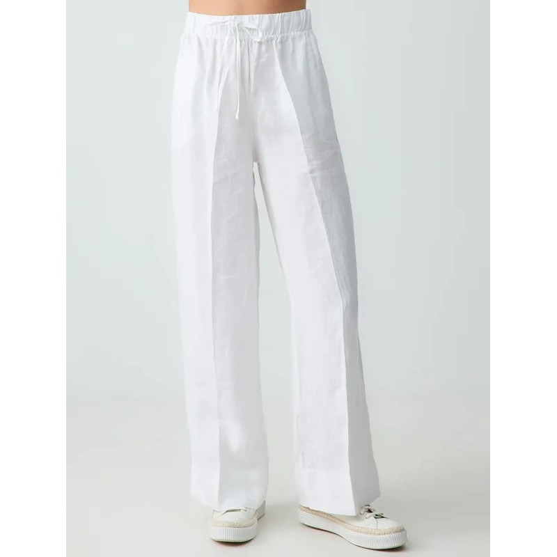 Jimmy Key %100 Keten Yüksek Bel Bol Paça Bağcıklı Kadın Pantolon 5SW182854 (5SW182854) Jimmy Key %100 Keten Yüksek Bel Bol Paça Bağcıklı Kadın Pantolon 5SW182854 (5SW182854)
