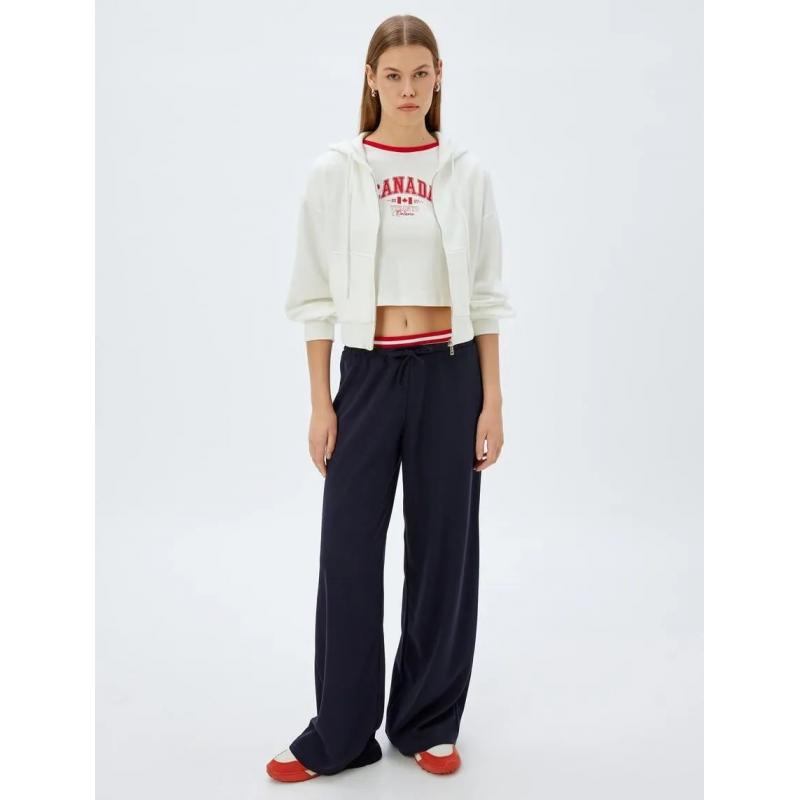 Koton Cepli Uzun Kollu Kadın Crop Fermuarlı Sweatshirt 5WAK10056EK (5WAK10056EK) Koton Cepli Uzun Kollu Kadın Crop Fermuarlı Sweatshirt 5WAK10056EK (5WAK10056EK)