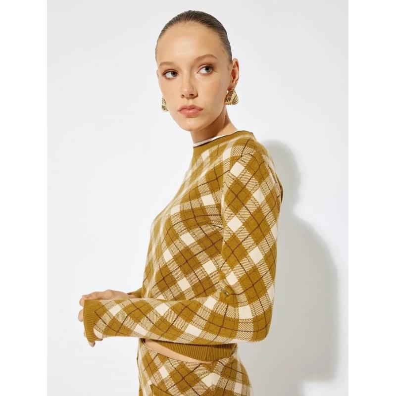 Koton X Sima Tarkan - Baklava Desenli Triko Kadın Kazak (5WAK90553HT) Koton X Sima Tarkan - Baklava Desenli Triko Kadın Kazak (5WAK90553HT)