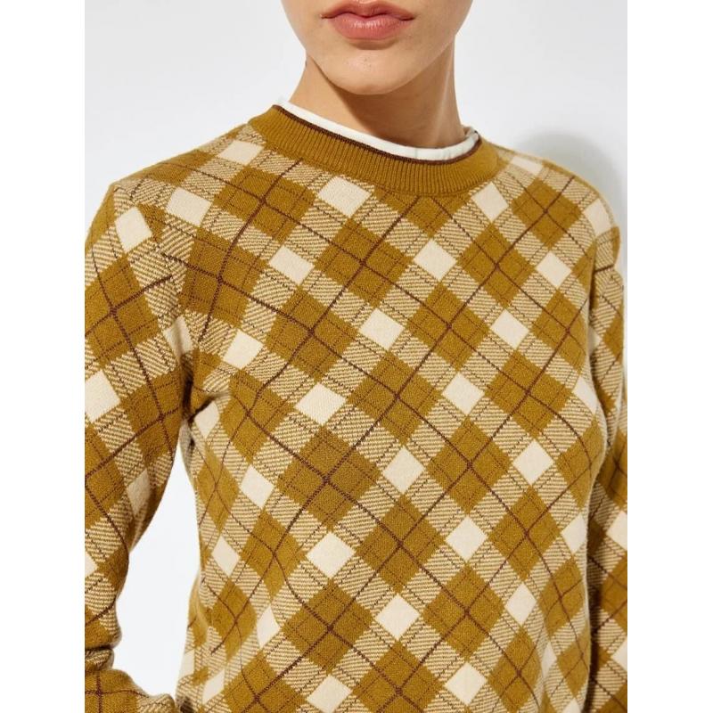 Koton X Sima Tarkan - Baklava Desenli Triko Kadın Kazak (5WAK90553HT) Koton X Sima Tarkan - Baklava Desenli Triko Kadın Kazak (5WAK90553HT)