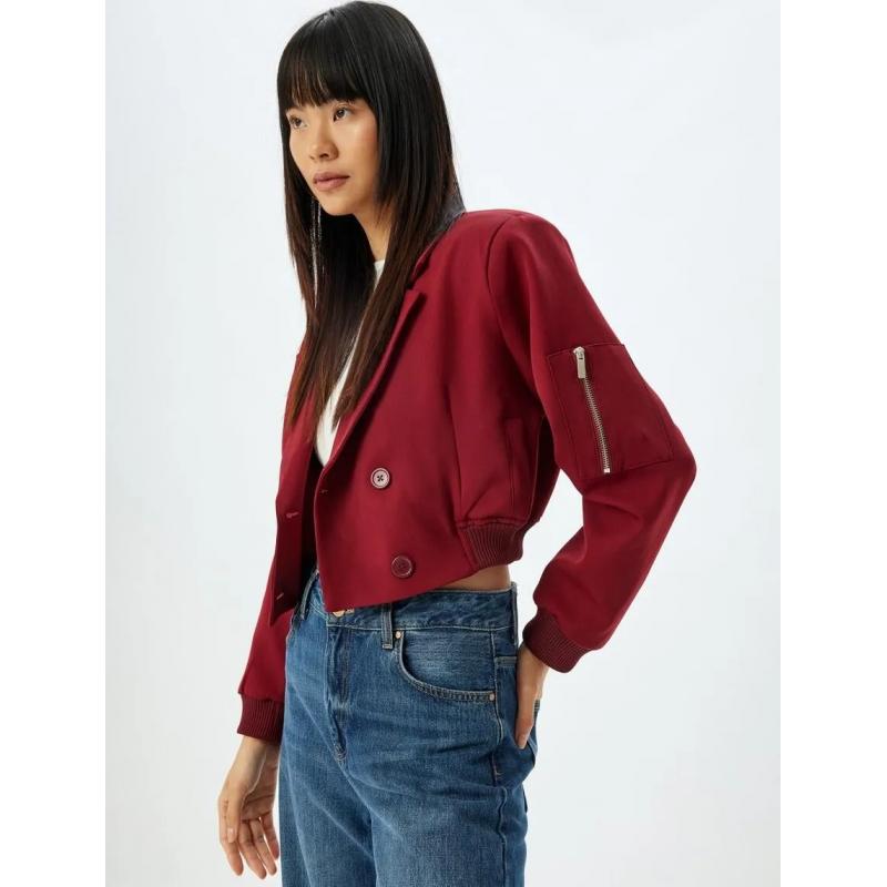 Koton Oversize Kruvaze Yaka Cepli Ribanalı Kadın Ceket (5WAL20134IW) Koton Oversize Kruvaze Yaka Cepli Ribanalı Kadın Ceket (5WAL20134IW)