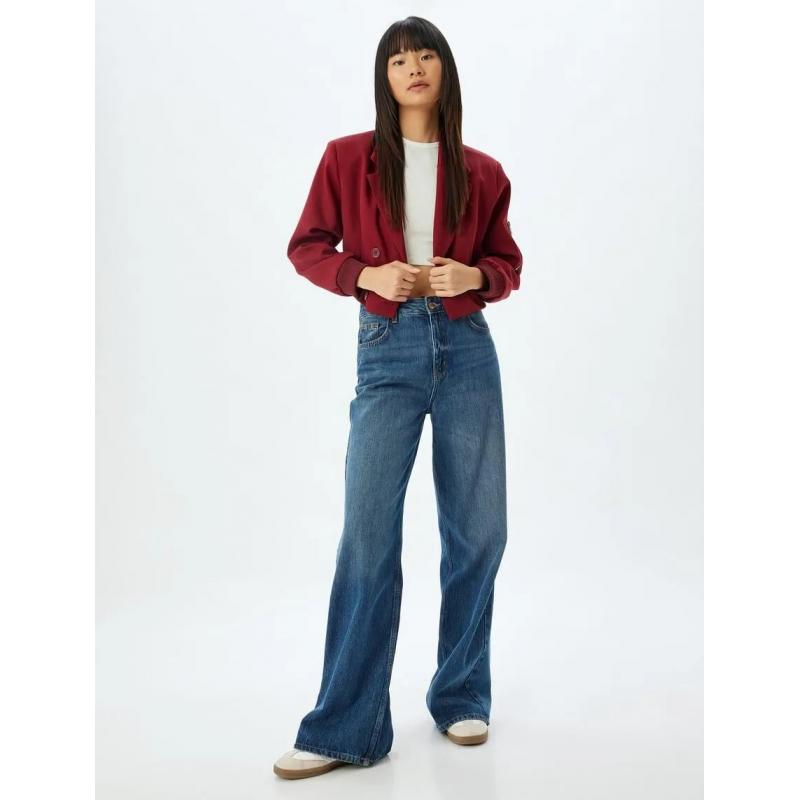 Koton Oversize Kruvaze Yaka Cepli Ribanalı Kadın Ceket (5WAL20134IW) Koton Oversize Kruvaze Yaka Cepli Ribanalı Kadın Ceket (5WAL20134IW)