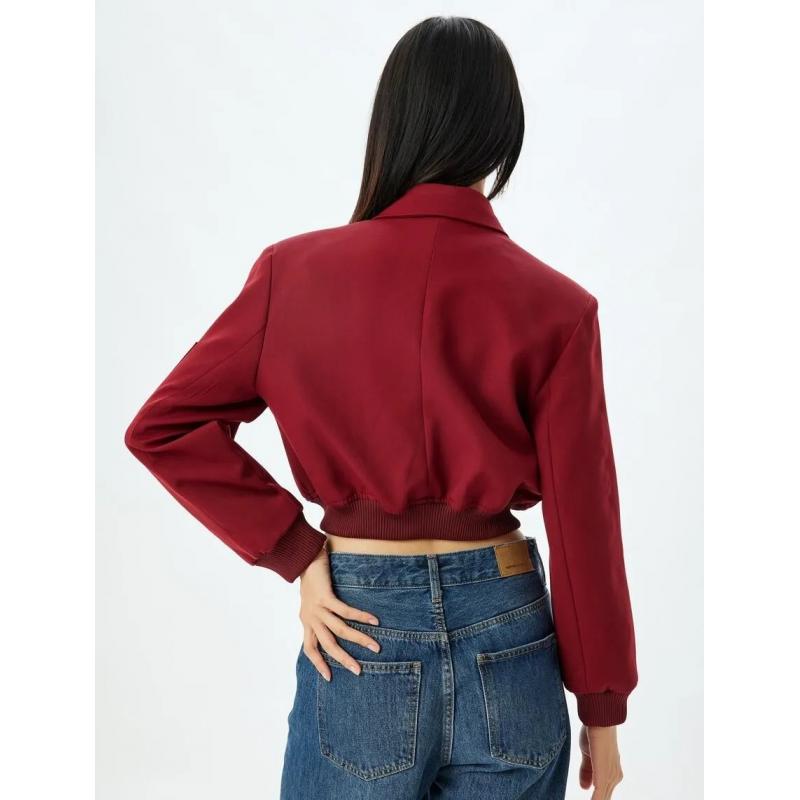 Koton Oversize Kruvaze Yaka Cepli Ribanalı Kadın Ceket (5WAL20134IW) Koton Oversize Kruvaze Yaka Cepli Ribanalı Kadın Ceket (5WAL20134IW)