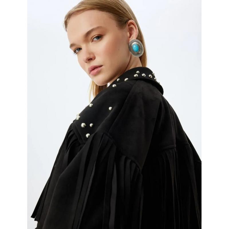 Koton Süet Görünümlü Metal Aksesuarlı Püsküllü Çıtçıt Düğmeli Oversize Ceket (5WAL20154IW) Koton Süet Görünümlü Metal Aksesuarlı Püsküllü Çıtçıt Düğmeli Oversize Ceket (5WAL20154IW)