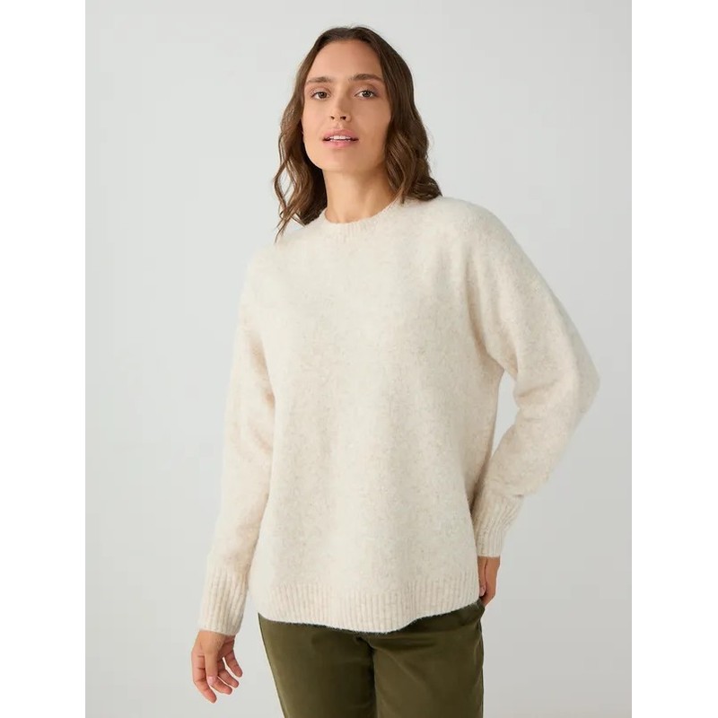 Jimmy Key Uzun Kollu Bisiklet Yaka Yün Karışımlı Kadın Triko Kazak (5WW134148) Ekru