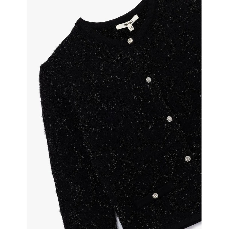 Koton Düğmeli Metalik İplik Detaylı Kadın Triko Hırka 6WAK90047HT (6WAK90047HT) Koton Düğmeli Metalik İplik Detaylı Kadın Triko Hırka 6WAK90047HT (6WAK90047HT)