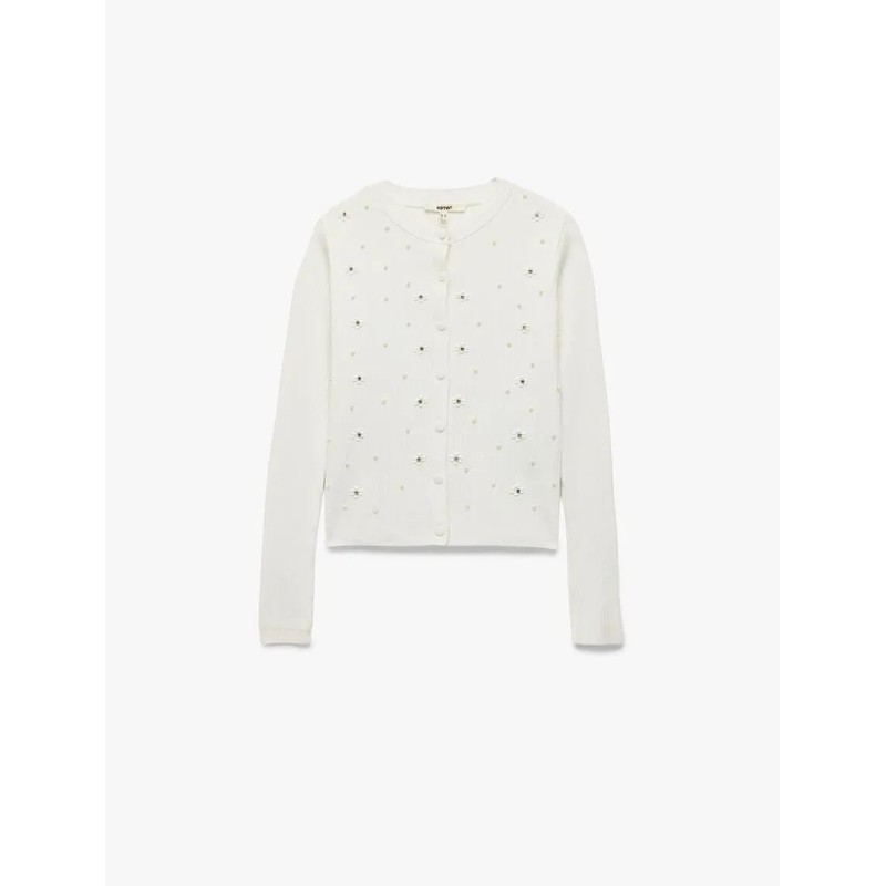 Koton Düğmeli Bisiklet Yaka Taşlı Kadın Triko Hırka 6WAK90305HT (6WAK90305HT) Koton Düğmeli Bisiklet Yaka Taşlı Kadın Triko Hırka 6WAK90305HT (6WAK90305HT)