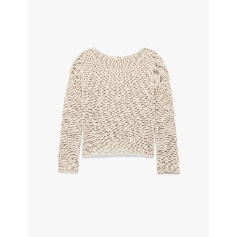 Koton Kayık Yaka Uzun Kollu Triko Ajurlu Kadın Kazak 6WAK90326HT (6WAK90326HT) Koton Kayık Yaka Uzun Kollu Triko Ajurlu Kadın Kazak 6WAK90326HT (6WAK90326HT)