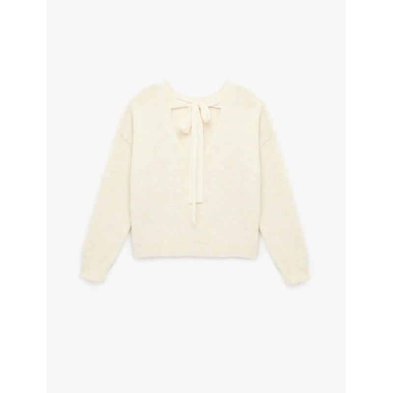 Koton Arkası Fiyonk Detaylı Kadın Triko Kazak 6WAL90012HT (6WAL90012HT) Koton Arkası Fiyonk Detaylı Kadın Triko Kazak 6WAL90012HT (6WAL90012HT)