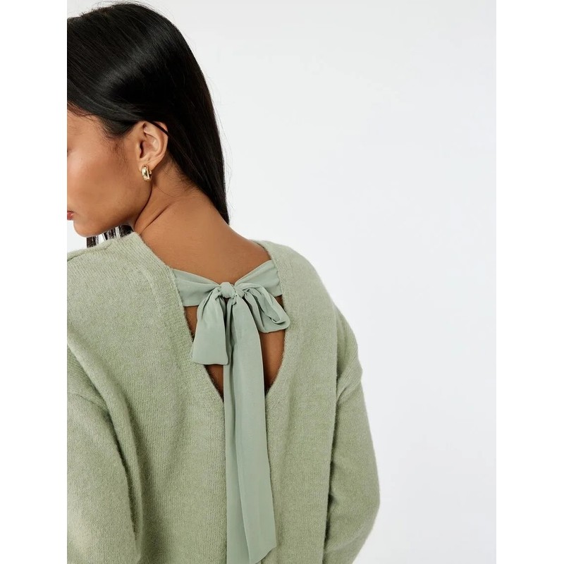 Koton Arkası Fiyonk Detaylı Kadın Triko Kazak 6WAL90012HT (6WAL90012HT) Koton Arkası Fiyonk Detaylı Kadın Triko Kazak 6WAL90012HT (6WAL90012HT)