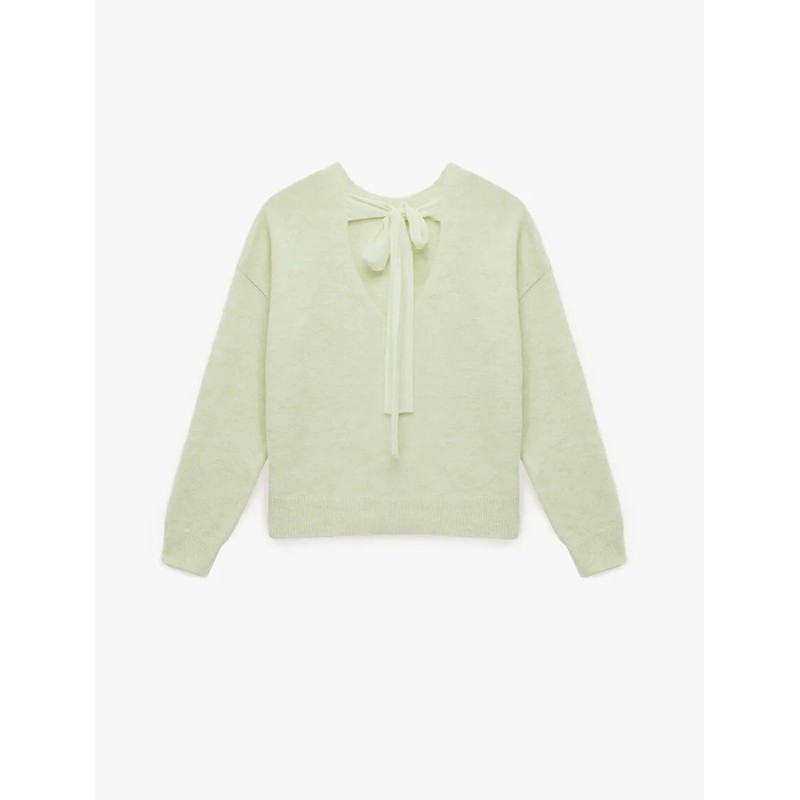 Koton Arkası Fiyonk Detaylı Kadın Triko Kazak 6WAL90012HT (6WAL90012HT) Koton Arkası Fiyonk Detaylı Kadın Triko Kazak 6WAL90012HT (6WAL90012HT)