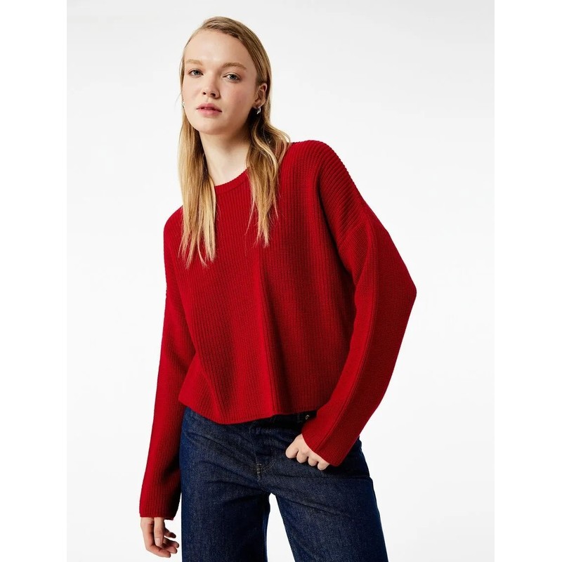 Koton Bisiklet Yaka Kadın Basic Triko Kazak 6WAL90048HT (6WAL90048HT) Koton Bisiklet Yaka Kadın Basic Triko Kazak 6WAL90048HT (6WAL90048HT)