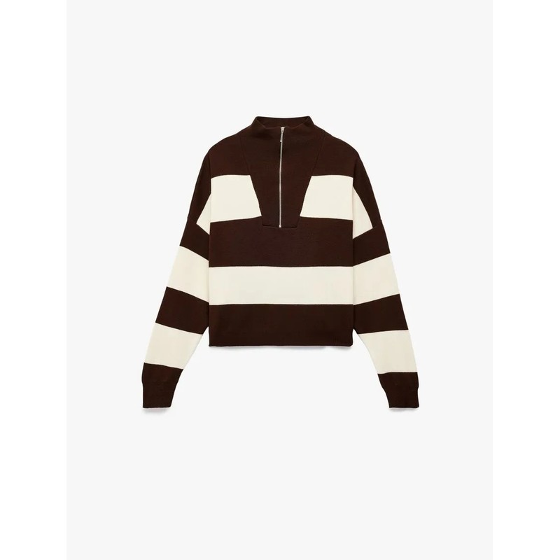 Koton Viskon Karışımlı Renk Bloklu Kadın Triko Kazak 6WAL90068HT (6WAL90068HT) Koton Viskon Karışımlı Renk Bloklu Kadın Triko Kazak 6WAL90068HT (6WAL90068HT)