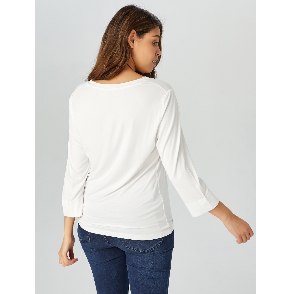 Faik Sönmez Kadın V Yaka Truvakar Kol T-Shirt B00014 (B00014) Faik Sönmez Kadın V Yaka Truvakar Kol T-Shirt B00014 (B00014)