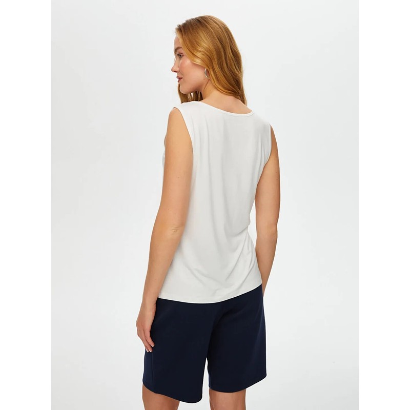 Faik Sönmez Yakası Zincir Şerit Detaylı Kadın Kolsuz Bluz B00024-3 (B00024-3) Faik Sönmez Yakası Zincir Şerit Detaylı Kadın Kolsuz Bluz B00024-3 (B00024-3)