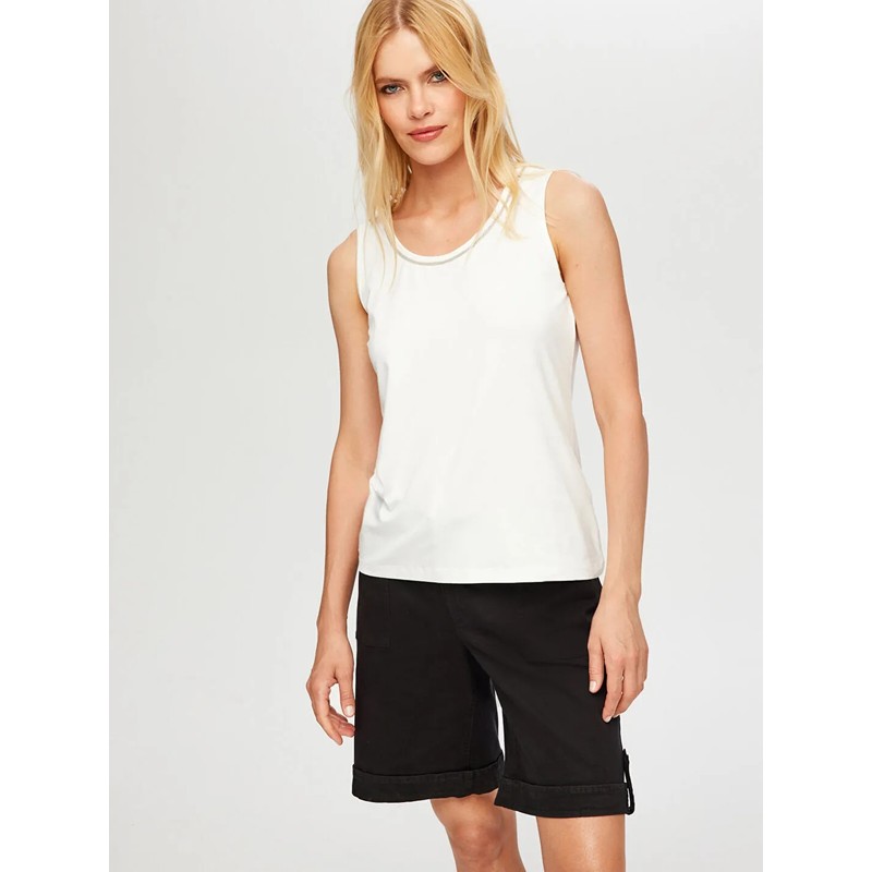 Faik Sönmez Yakası Zincir Şerit Detaylı Kadın Kolsuz Bluz B00024-3 (B00024-3) Faik Sönmez Yakası Zincir Şerit Detaylı Kadın Kolsuz Bluz B00024-3 (B00024-3)