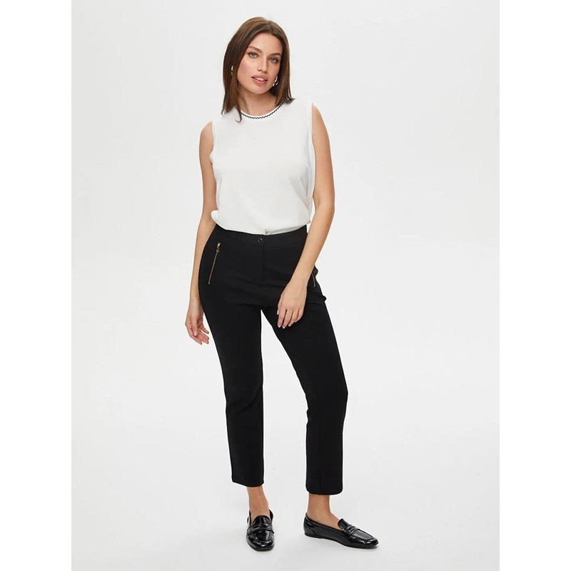 Faik Sönmez Slim Fit Vücut Şekillendiren Kadın Pantolon B00046-1 (B00046-1) Siyah