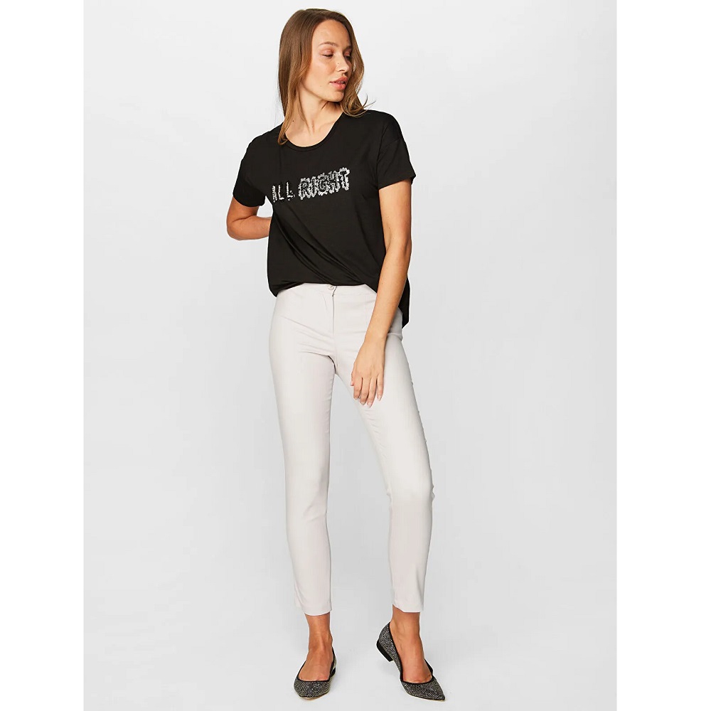 Faik Sönmez Kadın Slim Fit Klasik Pantolon B00052 (B00052) Taş