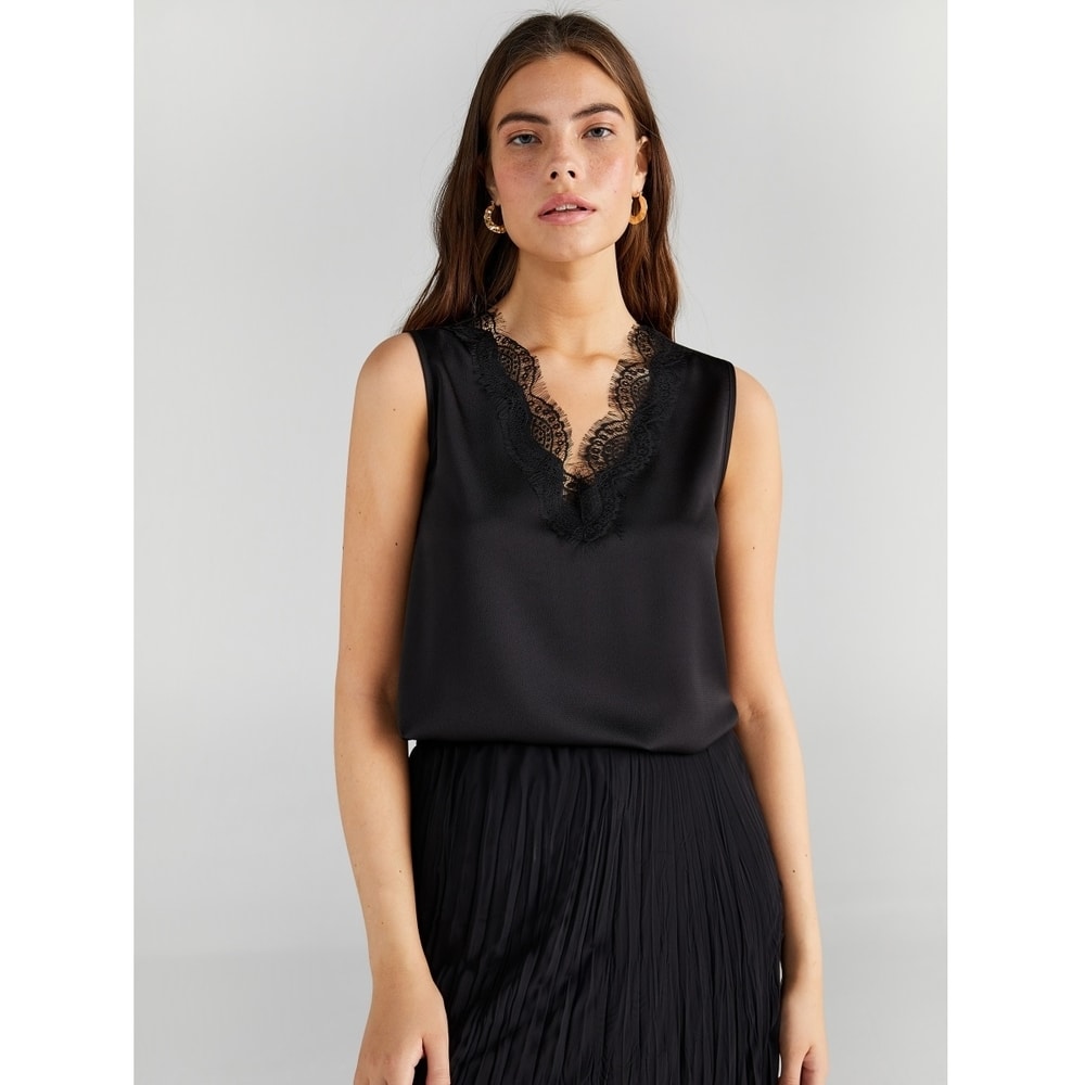 Faik Sönmez Kadın Dantelli Atlet B00065 (B00065) Siyah