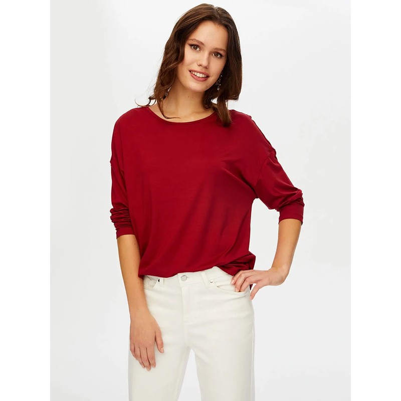 Faik Sönmez Yuvarlak Yaka Kadın Uzun Kol T-Shirt W26TSH007 (BW26TSH007) Faik Sönmez Yuvarlak Yaka Kadın Uzun Kol T-Shirt W26TSH007 (BW26TSH007)