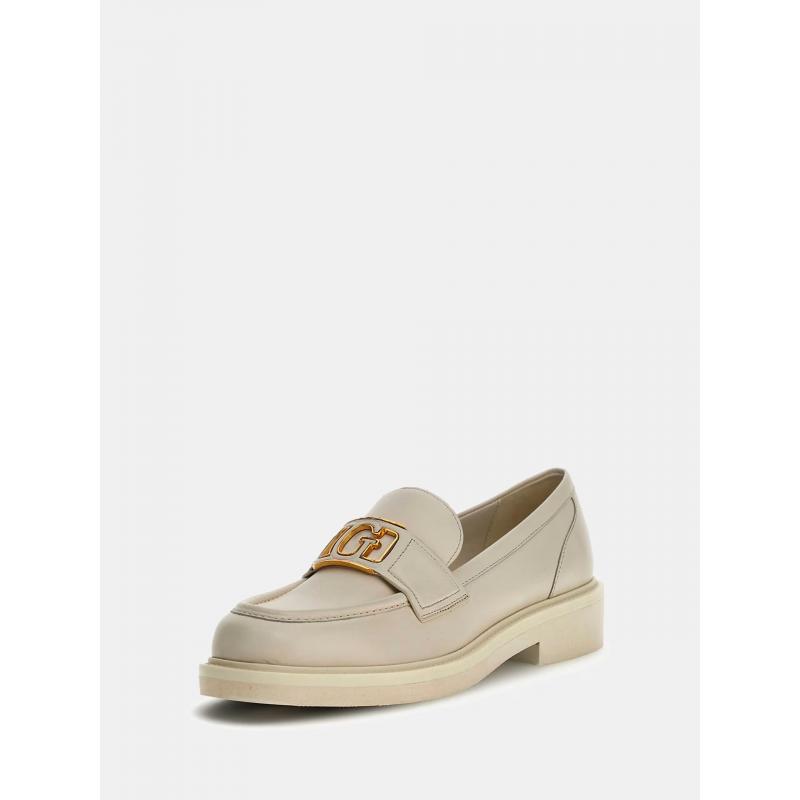 Guess Shuttle Hakiki Deri Kadın Makosen Ayakkabı FLPSHULEA14 (FLPSHULEA14) Krem
