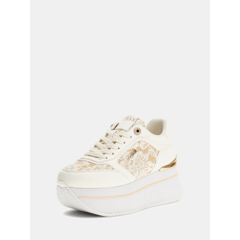 Guess Hapyy 4G Logolu Kadın Sneaker (FLTHPYFAL12) Whıte Brown