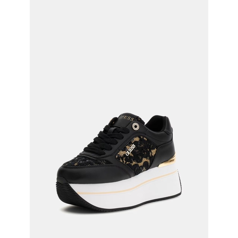 Guess Hapyy 4G Logolu Kadın Sneaker (FLTHPYFAL12) Black Brown