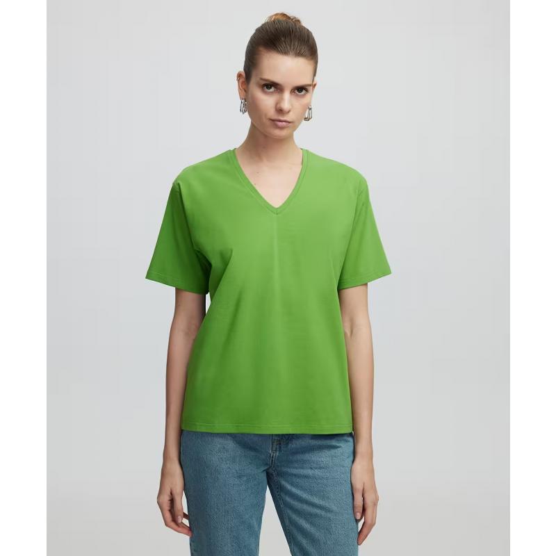 İpekyol Kadın V Yaka T-shirt (IS1250070095) Yeşil