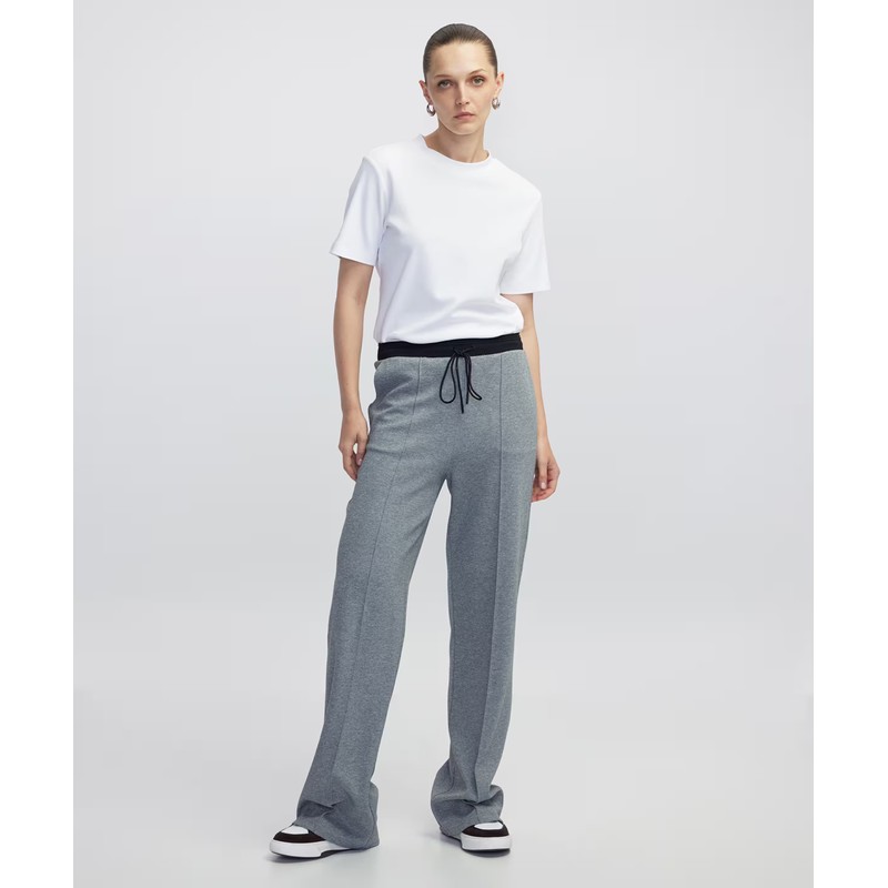 İpekyol Triko Mix Colorblock Kadın Pantolon (IW6250003080) Gri Melanj