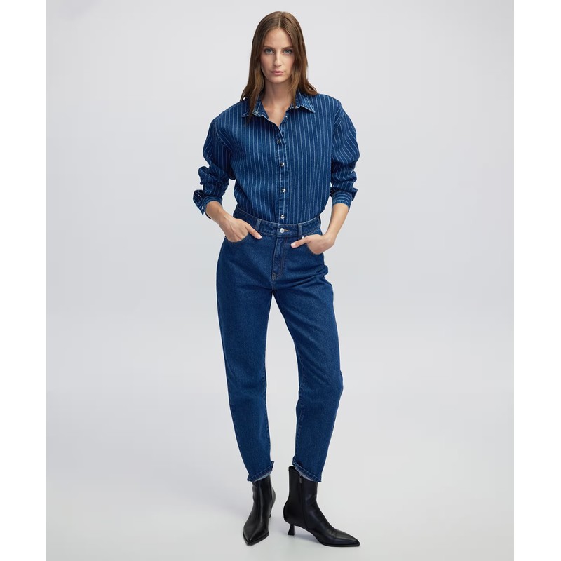 İpekyol Mom Fit Kadın Jean Pantolon (IW6250018027) Lacivert