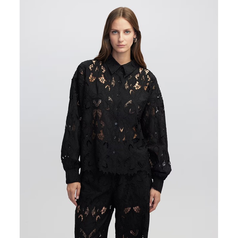 İpekyol Brode Kadın Gömlek (IW6250025062) Siyah