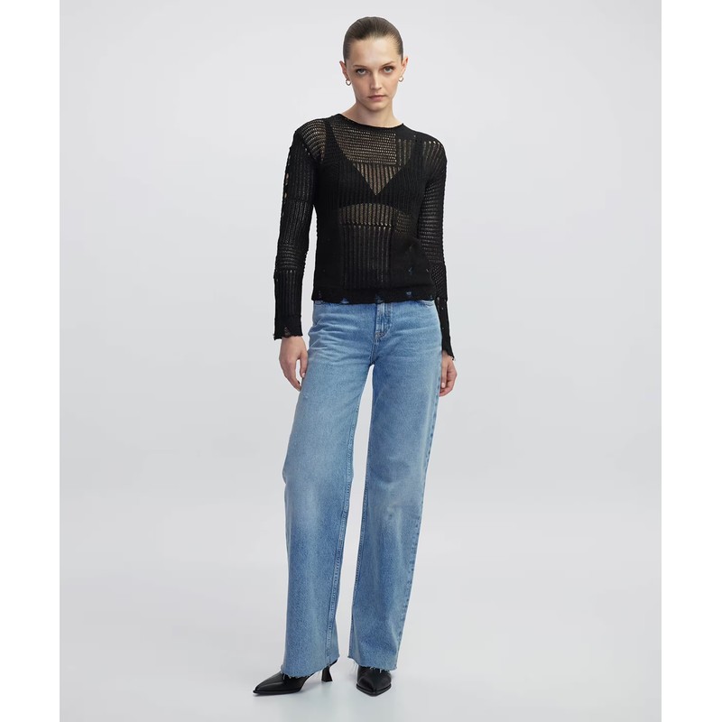 İpekyol Eskitme Efektli Ajurlu Kadın Triko (IW6250050017) İpekyol Eskitme Efektli Ajurlu Kadın Triko (IW6250050017)