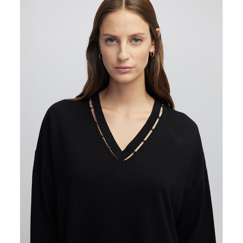 İpekyol Metal Aksesuarlı Cutout Kadın Triko (IW6250050050) İpekyol Metal Aksesuarlı Cutout Kadın Triko (IW6250050050)