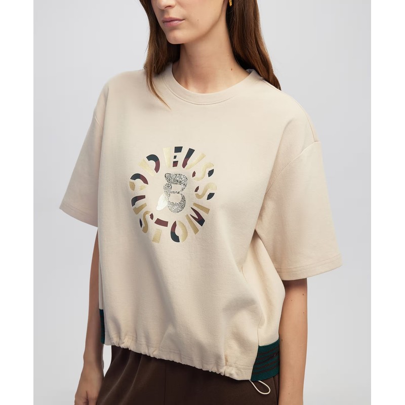 İpekyol Kumaş Mix Slogan Baskılı Kadın Tişört (IW6250070032) İpekyol Kumaş Mix Slogan Baskılı Kadın Tişört (IW6250070032)