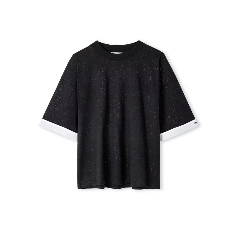 İpekyol Nakışlı Colorblock Kadın Tişört (IW6250070075)