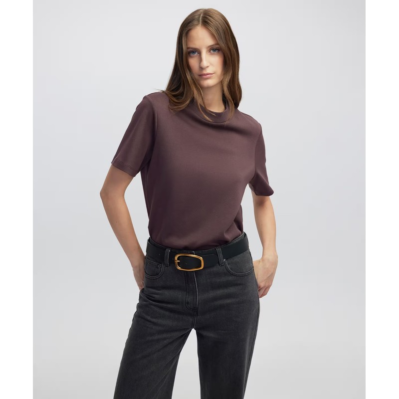 İpekyol Rahat Kesim Basic Kadın Tişört (IW6250070081) Bordo