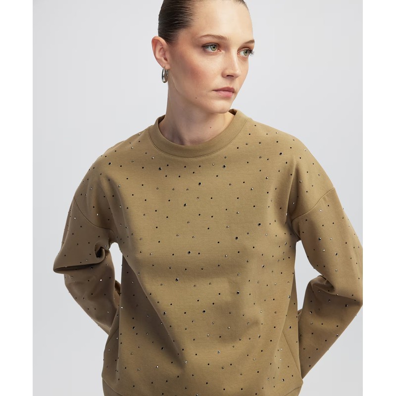 İpekyol Hotfix Baskılı Kadın Sweatshirt (IW6250091024) A.HAKİ